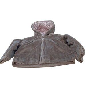 Gymboree Kids Girl Faux Fur Quilted Ear Long Sleeve Pullover Hoodie Tan Size 4T